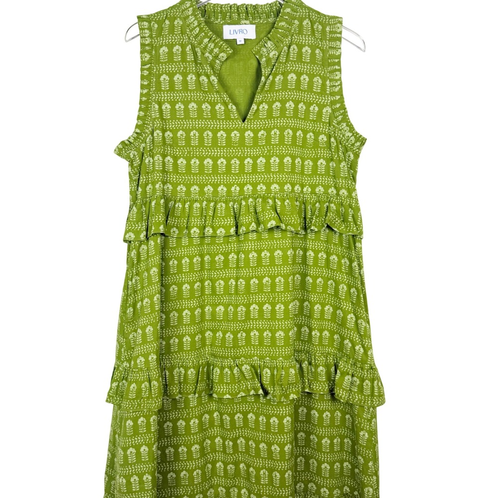 Livro Julie Green Patterned Cotton Ruffle Tiered Maxi Dress Medium - Picture 4 of 16